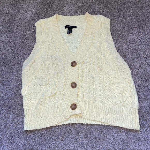 Forever 21 yellow vest medium - Picture 4 of 7